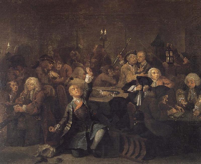 Prodigal son in the casino, William Hogarth